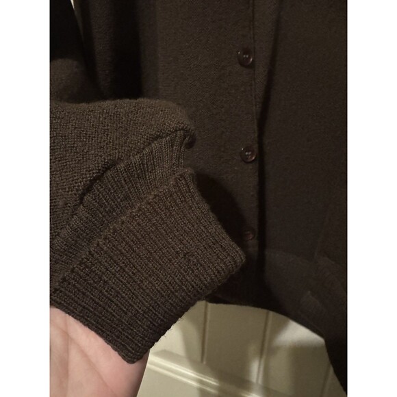 Vintage 60s 70s Jantzen Wool Sweater small Fall Brown Cardigan Made In USA - Picture 10 of 11